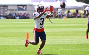 Patriotsin DeMario Douglas poseeraa 2025 rooliin, kuten Ravensin Zay -kukat