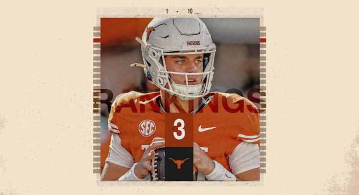 Arch Manning ohjaa nyt laivan Texasin rikokseen. (Grant Thomas / Yahoo Sports)