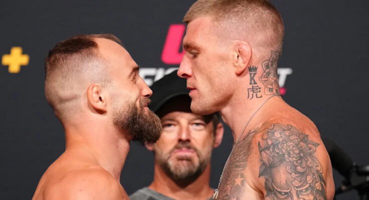 Las Vegas, Nevada - Elokuu 01: (LR) Skotlannin Puolan ja Chris Duncanin Mateusz Rebeckin vastustajat kilpailevat UFC -taisteluyöllä UFC -kärjessä 1. elokuuta 2025 Las Vegasissa, Nevadassa. (Kuva Chris Unger / Zuffa LLC: stä)