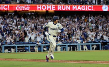 Dodgersin tähti Shohei Ohtani osuu kauden 40. kotimatkaansa lauantaina Blue Jaysia vastaan.