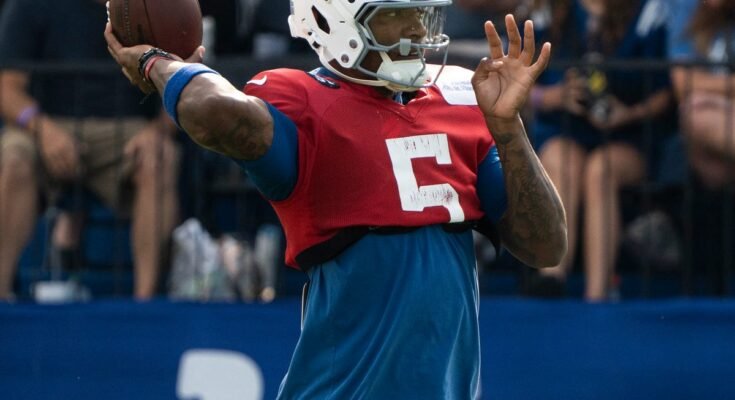 Anthony Richardson kamppailee punaisella alueella, kaksi minuuttia