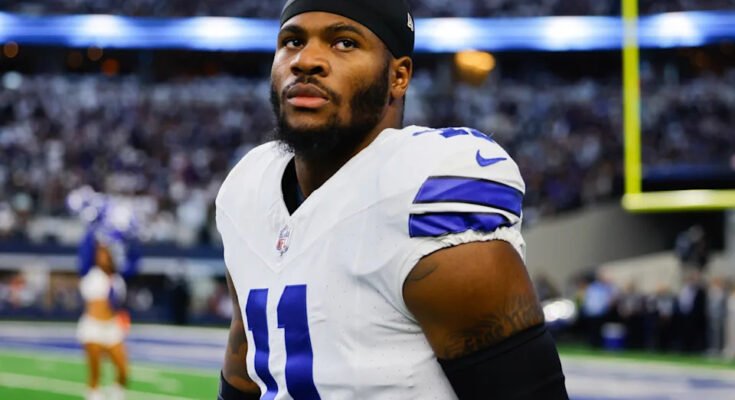 Tiedosto - Dallas Cowboys Secondary, Micah Parsons, tutkii osastoja ennen NFL -jalkapallo -ottelua Baltimore Ravensia vastaan 22. syyskuuta 2024 Arlingtonissa, Texasissa. (AP Photo / Gareth Patterson, tiedosto)