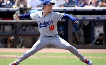 Dodgers -kantoraketti Yoshinobu Yamamoto käynnisti pallon ensimmäisen kierroksen voiton aikana Floridan Tampan säteistä.