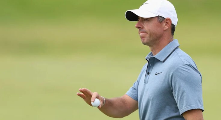 Portrush, Pohjois -Irlanti - 20. heinäkuuta: Pohjois -Irlannin Rory McIlroy putts kuudennella vihreällä 153. mestaruuden neljäntenä päivänä, joka on avoinna Royal Portrush Golf Clubille 20. heinäkuuta 2025 Portrushissa, Pohjois -Irlannissa. (Kuva: Christian Petersen / Getty Images)