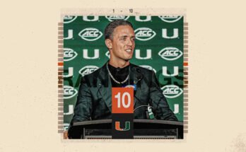 Carson Beck on nyt neljäsosa Miamille. (Grant Thomas / Yahoo Sports)