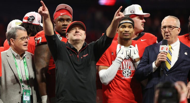 Georgia HC Kirby Smart kuivan mestaruuden jälkeen