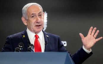 Israelin pääministeri Benjamin Netanyahu antaa lehdistötilaisuuden Jerusalemin pääministerin toimistossa sunnuntaina.